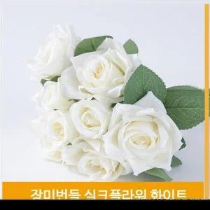 [셀러허브]부쉬 조화 꽃 장미 실크플라워 사랑스런 화이트 소품 (S7702407)