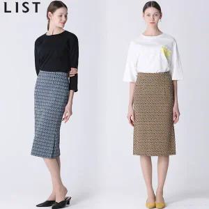 [하프클럽/]패턴 사이드 슬릿 스커트