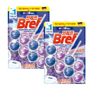 브레프 파워액티브 파워볼 변기세정제 프로방스 라벤더 50g x2입 x2개