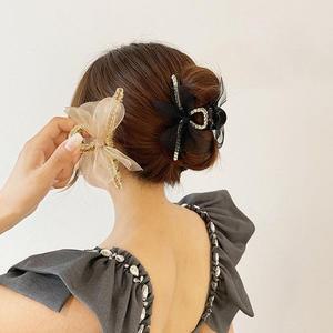 [OFJ5454R]데일리 올림 머리 큐빅 삔 반 묶음 집게 핀