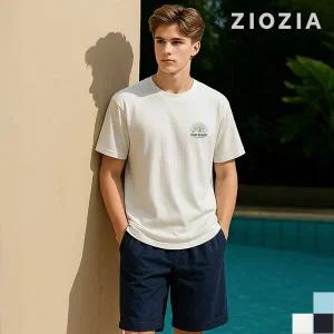 [지오지아][남녀공용]코튼 SURF 그래픽 오버핏 반팔티셔츠 A (AEC2TR3181_A)