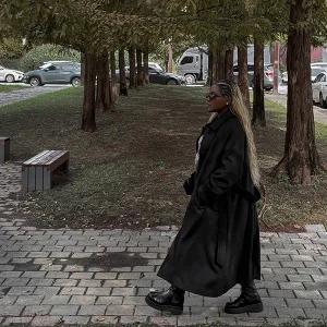 [제작/빅사이즈]이블렛 로니오 누빔 싱글 벨트SET 울코트 제이스타일