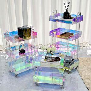 아크릴트롤리 홀로 미용카트 미용트롤리 단 아크릴 관리실 수납 카트 헤어샵 트롤리 트레이