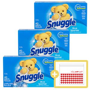 (내일도착)스너글 건조기 시트 드라이시트 블루 스파클 40매x3개+보관용 지퍼백