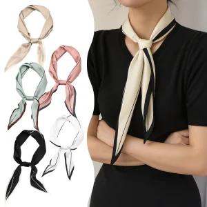 [1+1] 라인배색 새틴스카프 여성 쁘띠스카프 컬러5종