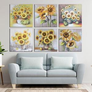 해바라기 액고급자 모음 풍수그림 거실 유화 액자