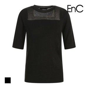 [EnC] 시스루 포인트 반팔니트_ENKT33802CBK