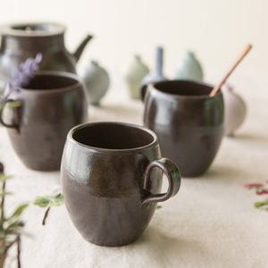 옹기 쌍화차컵 머그잔 물컵 대추차 전통 찻잔 국내 수작업 머그컵 400ml