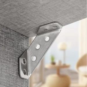 3면 고정 90도 스텐 코너 브라켓 2개 스텐레스 보강 ㄱ자 선반 경첩 꺽쇠