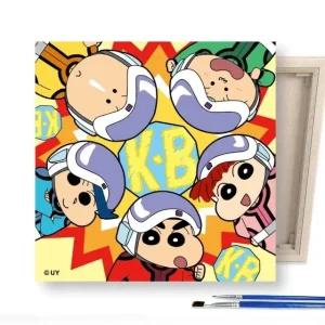 고품질 귀여운 캐릭터 떡잎마을 방범대 페인팅 세트 25x25 사진인화액자 명화그리기 diy페인팅 (WFJ93NA)