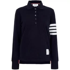 톰브라운 25FW 네이비 사선 폴로 긴팔 티셔츠 FJP053G 07976 415