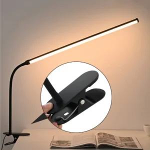 독서실 집게 스탠드 LED 밝기조절 와이드 플렉시블 학습 독서등 침실 조명