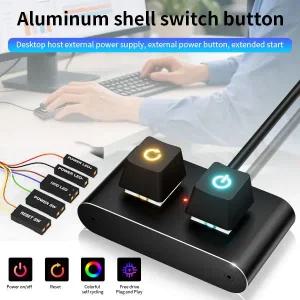 컴퓨터전원버튼 PC 본체 외부 파워 스위치 2m 전원 버튼 메인보드 연장 케이블 컴퓨터 데스크탑 가정용 사