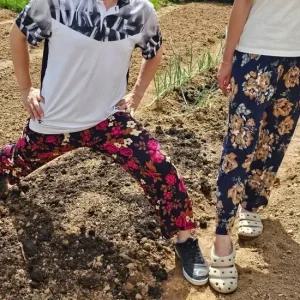 할머니 할머니 바지 바지 몸빼 꽃무늬 촌캉스 바지 여름 플리츠 꽃무늬 몸빼바지 촌캉스