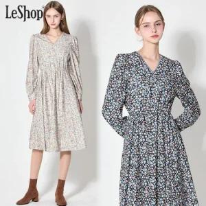 르샵 브이넥 플라워 프린트 원피스