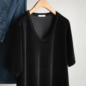 (안나앤플러스) 시즈닝 벨로아 티셔츠[티셔츠DB593] 빅사이즈