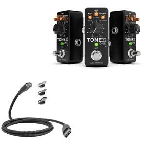 IK 멀티미디어 앰플리튜브 톤엑스 원과 호환되는 박스웨이브 케이블 - 마그네토스냅 PD 올차지 케이블(100W), 마그네틱 충전 땋은 USB 타입-C 마이크로 제트 블랙