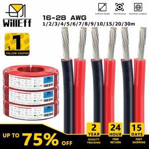 2핀 전선 주석 도금 구리 16 18 20 22 24 26 28 AWG 절연 PVC 연장 LED 스트립 케이블 빨간색 검정색 전자