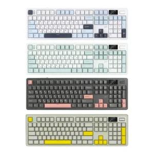 지클릭커 파도프로젝트 WK107 제주스위치 8K 풀윤활 무선 블루투스 기계식 키보드 화이트 마린 당근주황축
