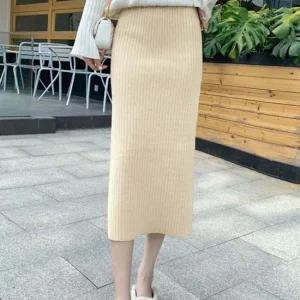 캐주얼 여성 하이웨이스트 H라인 밴딩 스커트 쉬폰스커트