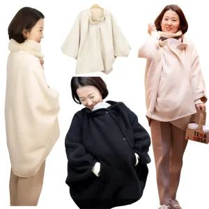 방한 겨울 아기띠 망토 1개 바람막이 외출 필수품 보온 워머 커버 담요 판쵸 국산 블랭킷