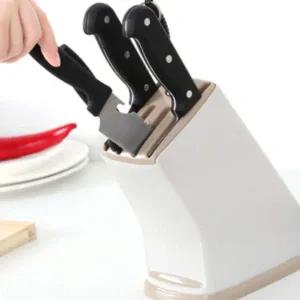 [골드스마일]부엌칼 정리함 스텐드형 칼꽂이 안전한 다용도 주방 수납함 베이지