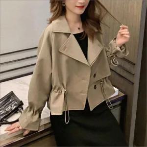 [라일리여성의류] Rly 여성 클래식 허리스트링 조절 숏 트렌치코트 봄가