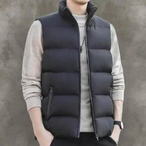 [다잇템]남성 패딩 경량 검정 운동 폴라넥 조끼_P411043870