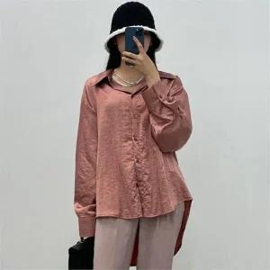 빅사이즈 210 실키루즈언발컬러셔츠 DTON409