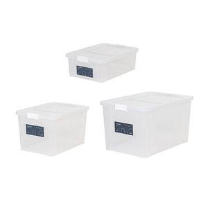 창신리빙 심플 스텝 리빙박스 25L 45L 75L 반투명 대용량 수납 박스 정리함