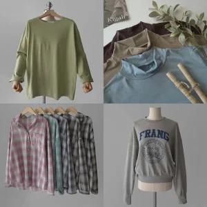 여성긴팔티셔츠/7부/맨투맨/폴라티/라운드티/브이넥/빅사이즈여성티/이너티/롱티