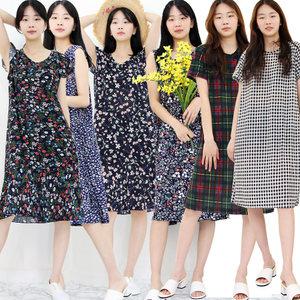 시원한 쿨 까실이원피스(~88) 반팔/캡소매/민소매/나시 여름 빅사이즈원피스 냉감 잠옷 엄마옷 홈웨어