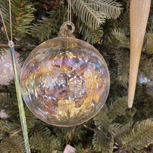 [달리베리] 크리스마스 비누방울 투명 유리볼 오너먼트 12cm(낱개 1개) 트리장식
