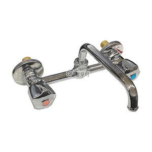 투핸들 벽붙이 온냉수 혼합꼭지 온수 냉수 욕실 화장실 수도 수전 교체 설치 부품 부속 자재 꼭지