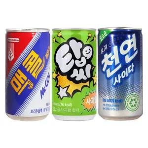 190ml캔) 천연사이다 30캔+탑씨 사과 30캔+맥콜 30캔