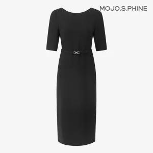 [모조에스핀] 벨티드 H라인 원피스 BK_S253MSE002846007
