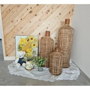 라탄 화병 대형화병 인테리어소품 라탄화병 3종 세트(대/중/소)