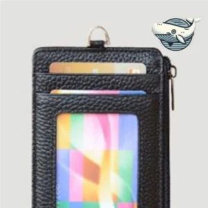 소가죽 여성 카드지갑 목걸이형 명함 동전 수납