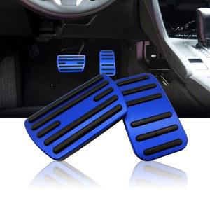 혼다 어코드 엘리시온 오디세이 시빅 CRV 제이드, 오토 노 드릴링 알루미늄 브레이크 및 가속 페달 커버(모델 B-블루)와 호환되는 NYZAUTO 미끄럼 방지 성능 풋 패드 키트