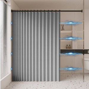 욕실 자바라 샤워 커튼 높이200cm 파티션 형 무타공 그레이 너비150cm 세트