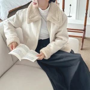 [리바이스]리바이스 여성 쉐르파 가죽 무스탕 자켓