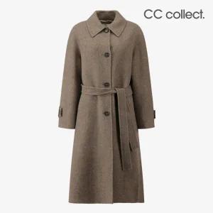 [롯데백화점]씨씨콜렉트 헤링본 싱글 벨티드 롱코트 C254MSG180
