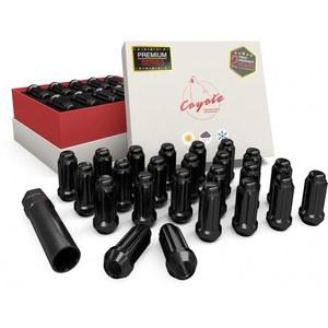 휠 액세서리 부품 프리미엄 스플라인 러그 너트 2년 보증 24개 M14x1.5 14x1.5 스레드 2.00 길이의 블랙 6 스플라인 헥스 핏 캐딜락 에스컬레이드 쉐보레 실버라도 GMC 시레아 RAM 1500 포드 F150