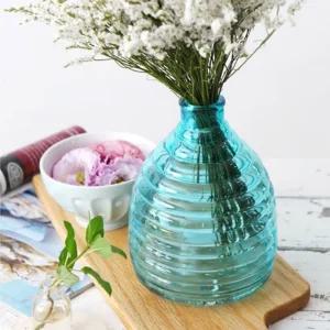 아쿠아 블루 유리 화병 Small 2p set소품 테이블 꽃병 디자인 인테리어 물병