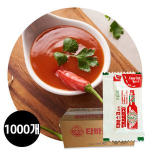 지케이푸드 오뚜기 타바스코소스(BOX) 3.5g 1000개 핫소스 페퍼 타바스코 업소용 일회용 대용량