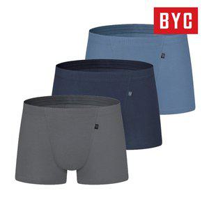 [BYC] 남성 드로즈 면스판 80수 사각팬티 하이앤노블 프리미엄 수피마 3매입 MNS5004