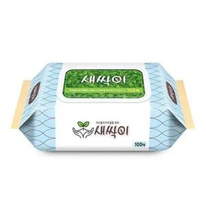 미래생활)뉴새싹이물티슈(100매/캡형)-박스(24개입) 문구용품 사무용품 생활용품 물티슈 티슈