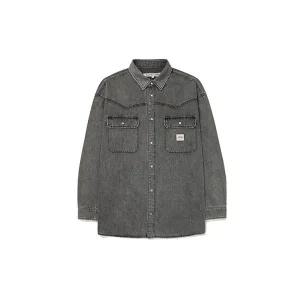 SUPERDRY 웨스턴 오버핏 데님 셔츠SDMWSDO03GRY 385697