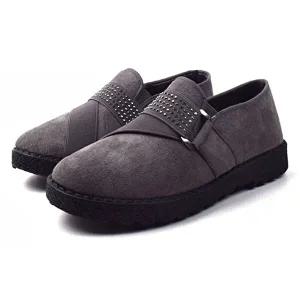 여성 비즈 슬립온 안감기모 겨울 스니커즈 미끄럼방지-WFGZUMK