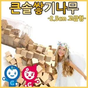 (큰솔교육)큰솔2.5cm쌓기나무100pcs(미송)+케이스 큰솔정육면체 소마큐브 카프라 펜토미노 가베